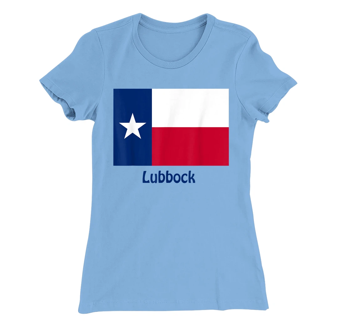 Womens Lubbock Texas USA Flag Souvenir T-Shirt, Kid T-Shirt and Women T-Shirt