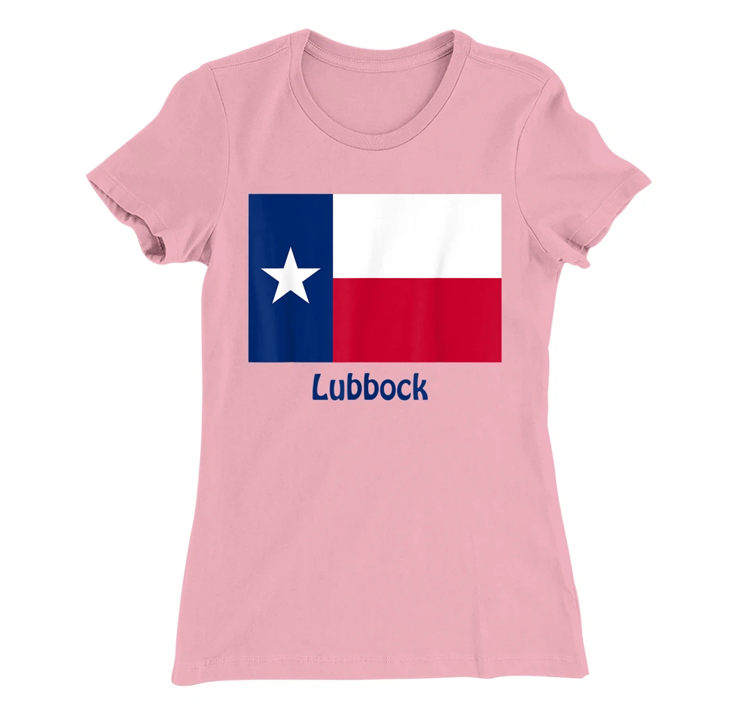 Womens Lubbock Texas USA Flag Souvenir T-Shirt, Kid T-Shirt and Women T-Shirt