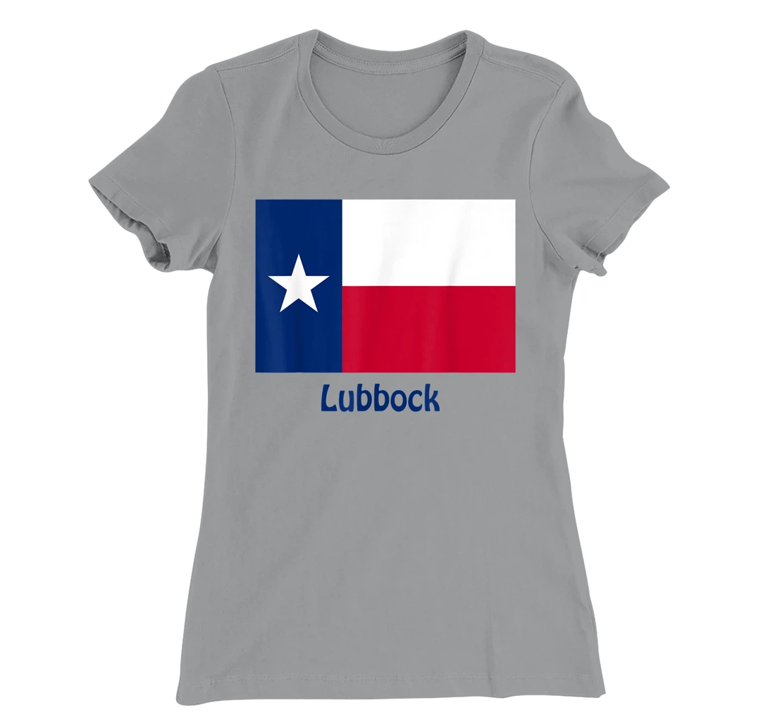 Womens Lubbock Texas USA Flag Souvenir T-Shirt, Kid T-Shirt and Women T-Shirt