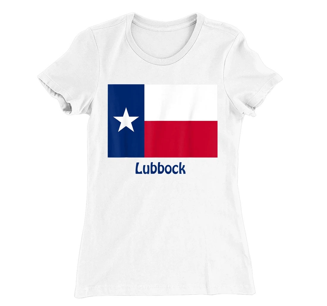 Womens Lubbock Texas USA Flag Souvenir T-Shirt, Kid T-Shirt and Women T-Shirt