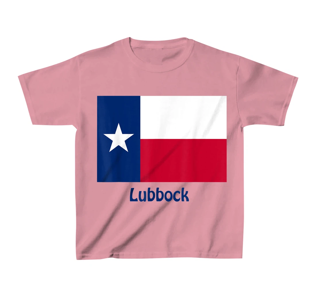 Womens Lubbock Texas USA Flag Souvenir T-Shirt, Kid T-Shirt and Women T-Shirt
