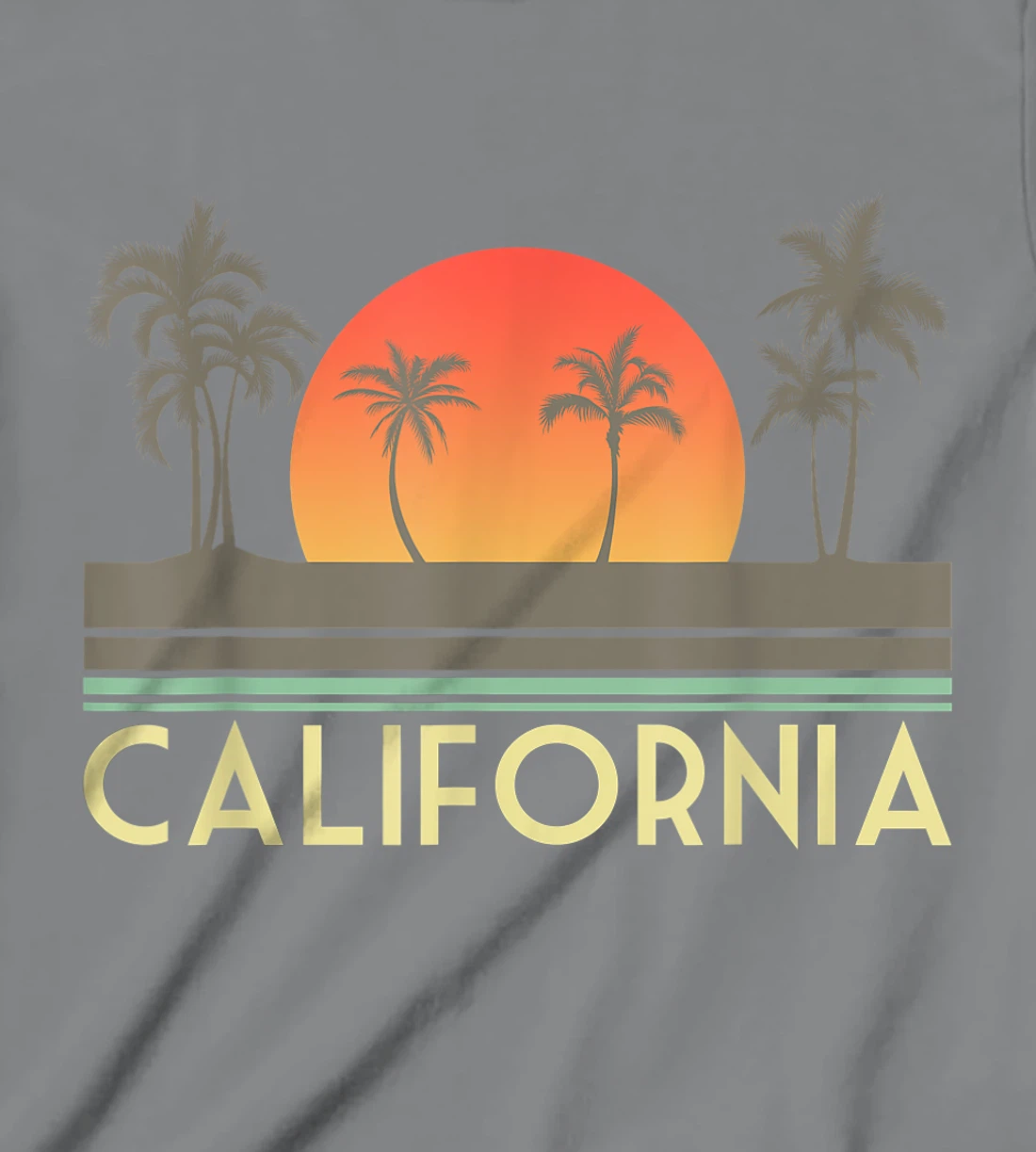 Womens Sunset Palm Trees Cali Summer Vacation Retro California T-Shirt, Kid T-Shirt and Women T-Shirt