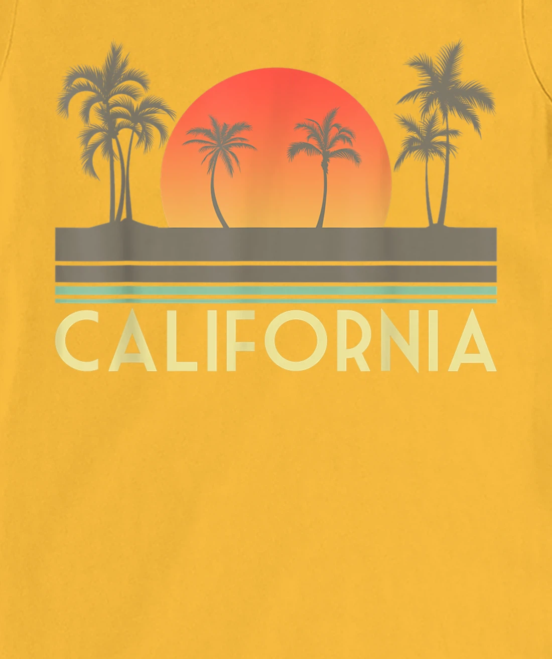 Womens Sunset Palm Trees Cali Summer Vacation Retro California T-Shirt, Kid T-Shirt and Women T-Shirt