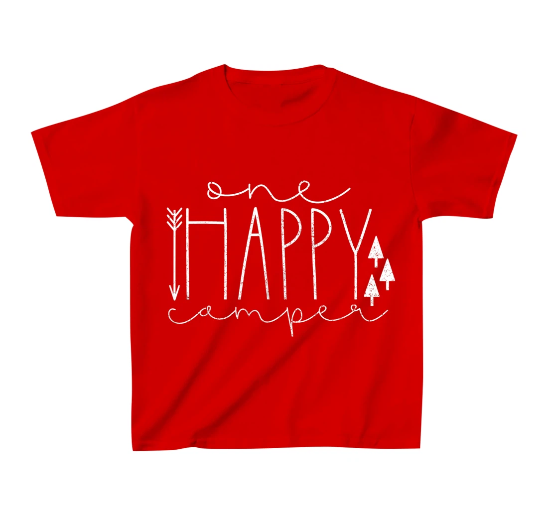 Happy Camping Outdoor Camper T-Shirt, Kid T-Shirt and Women T-Shirt