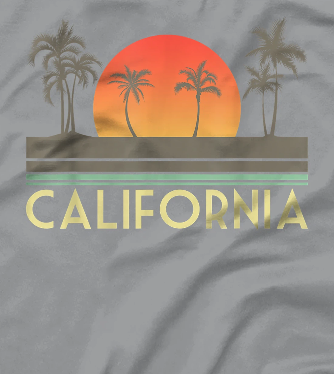 Womens Sunset Palm Trees Cali Summer Vacation Retro California T-Shirt, Kid T-Shirt and Women T-Shirt