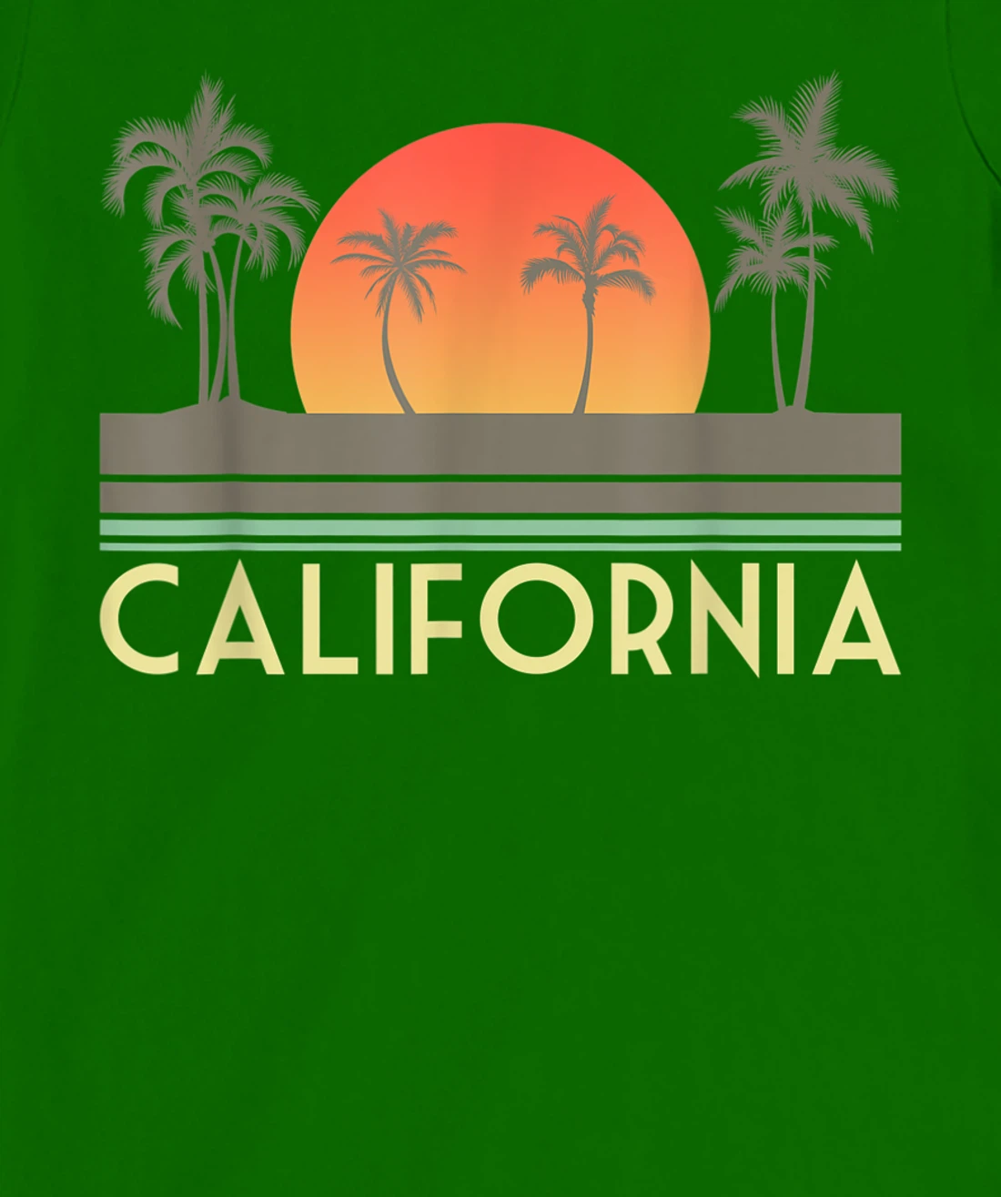 Womens Sunset Palm Trees Cali Summer Vacation Retro California T-Shirt, Kid T-Shirt and Women T-Shirt