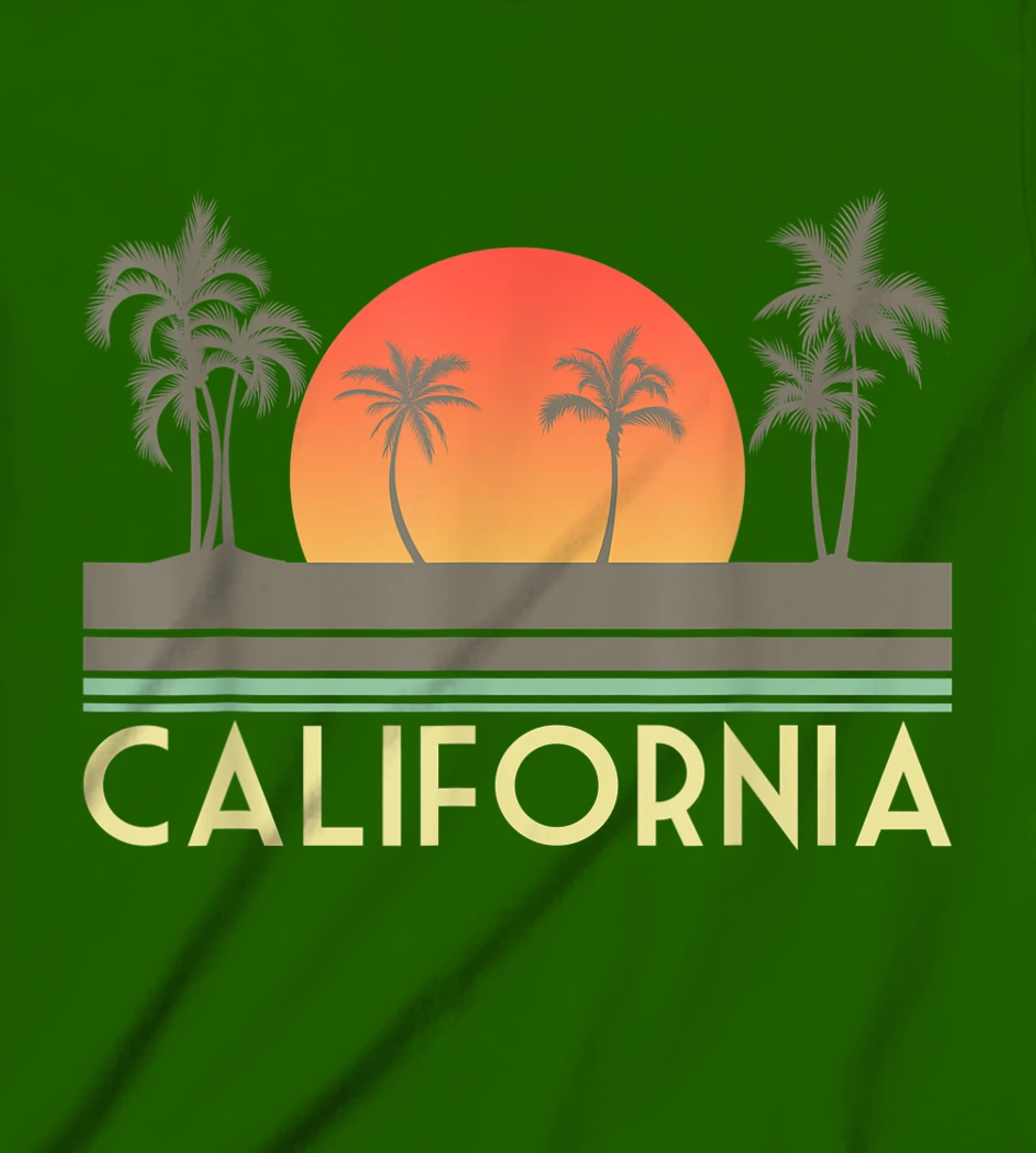Womens Sunset Palm Trees Cali Summer Vacation Retro California T-Shirt, Kid T-Shirt and Women T-Shirt
