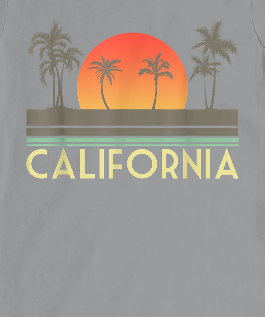 Womens Sunset Palm Trees Cali Summer Vacation Retro California T-Shirt, Kid T-Shirt and Women T-Shirt