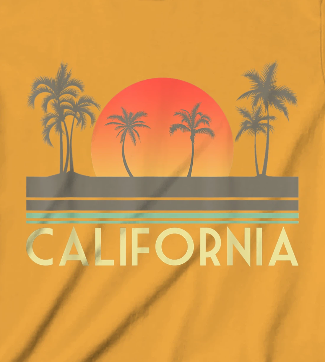 Womens Sunset Palm Trees Cali Summer Vacation Retro California T-Shirt, Kid T-Shirt and Women T-Shirt