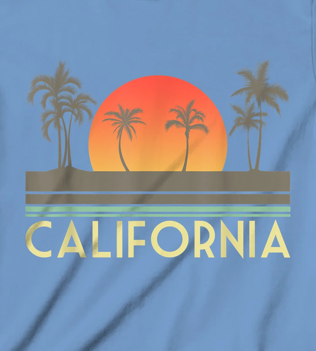 Womens Sunset Palm Trees Cali Summer Vacation Retro California T-Shirt, Kid T-Shirt and Women T-Shirt