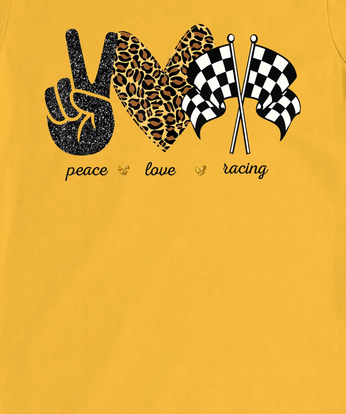 Womens Peace Love Racing Leopard Racing Lovers T-Shirt, Women T-Shirt