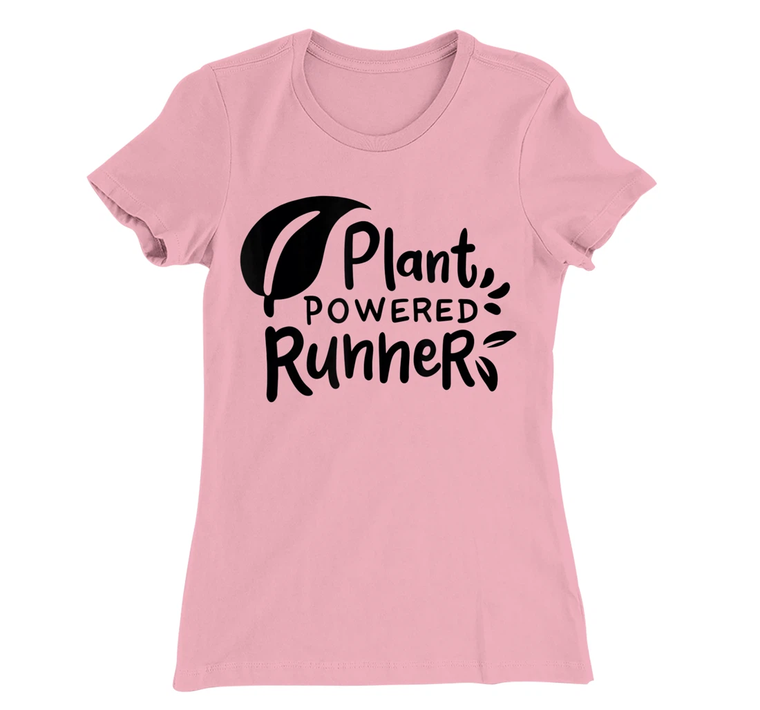 Womens Plant Powered Runner Design for a Vegan T-Shirt, Women T-Shirt