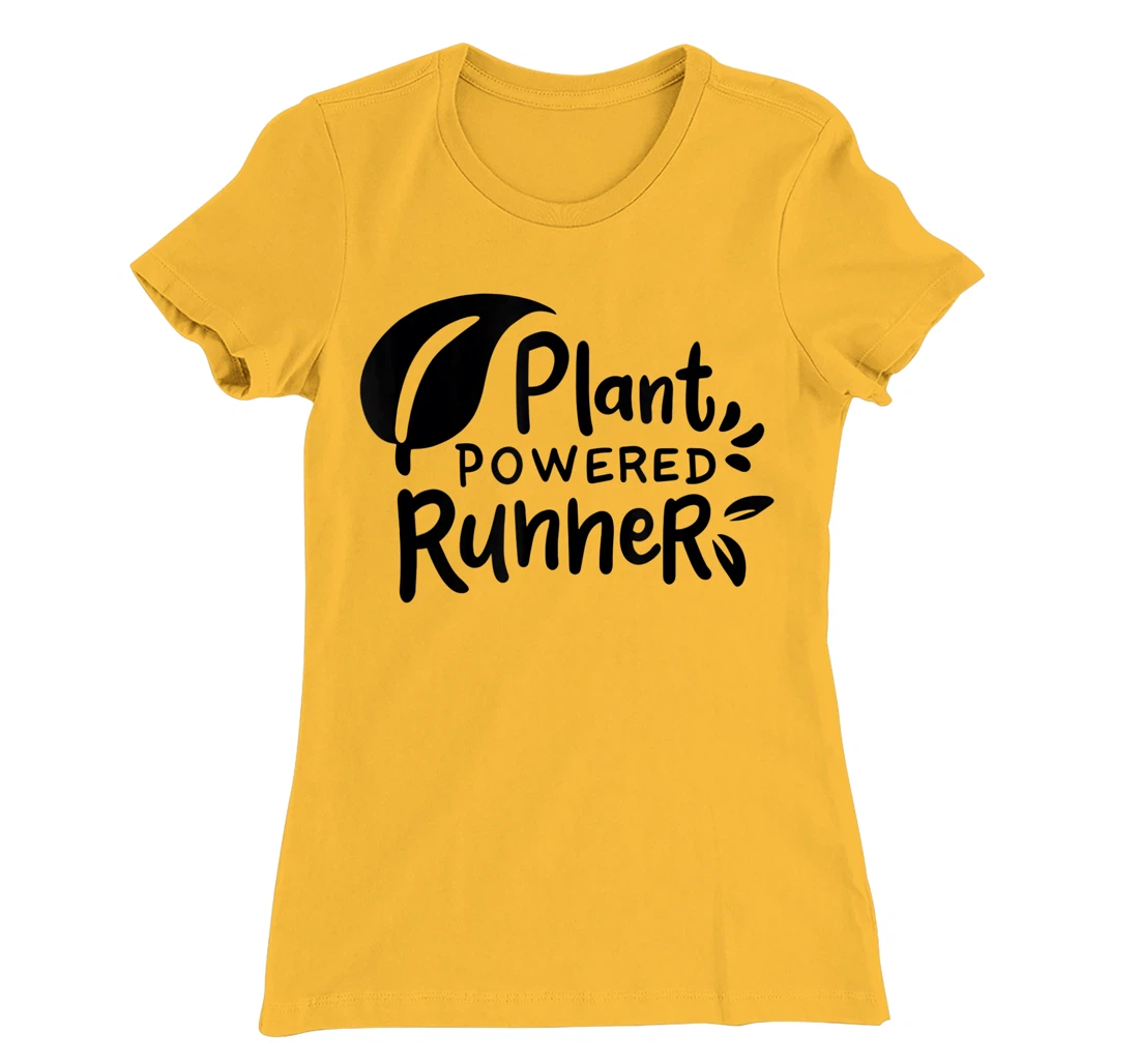 Womens Plant Powered Runner Design for a Vegan T-Shirt, Women T-Shirt