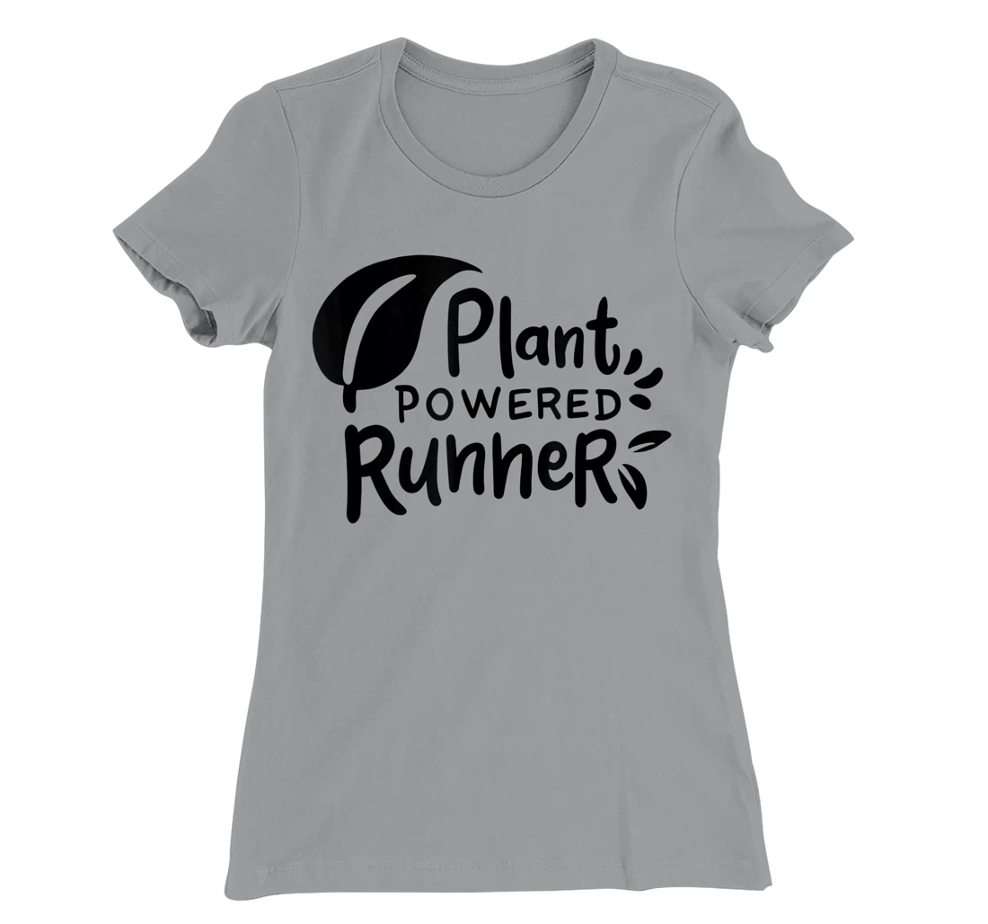 Womens Plant Powered Runner Design for a Vegan T-Shirt, Women T-Shirt