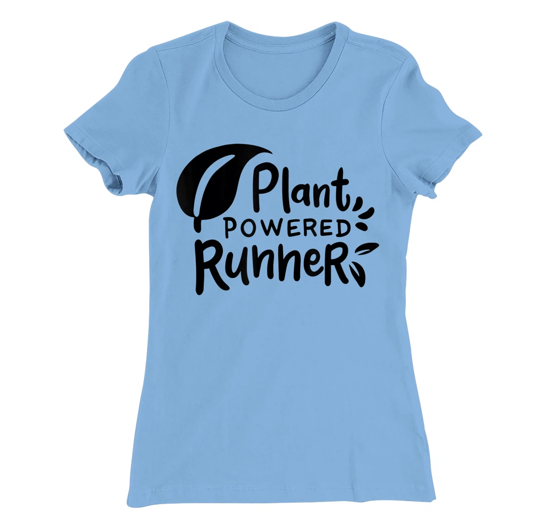 Womens Plant Powered Runner Design for a Vegan T-Shirt, Women T-Shirt
