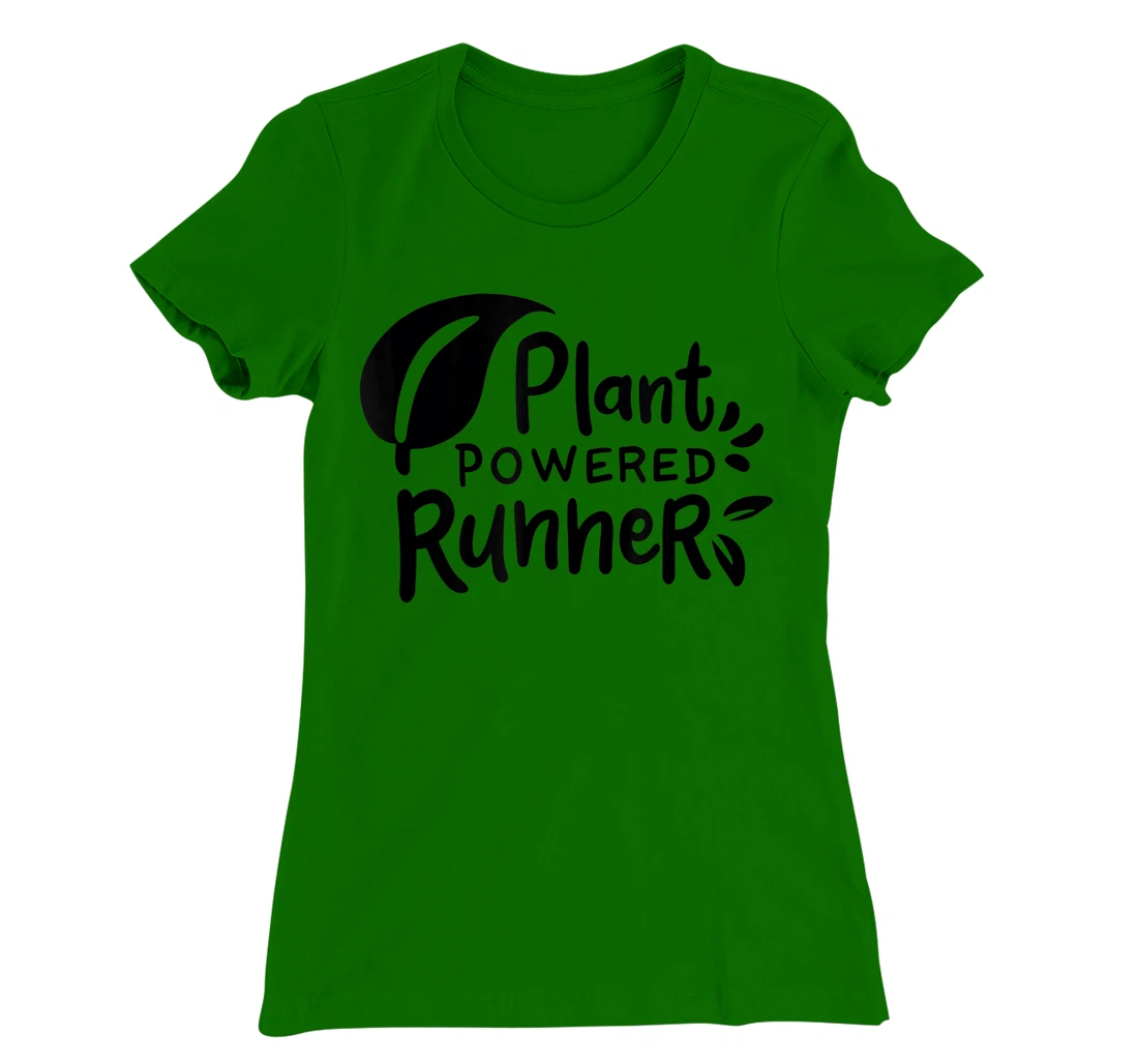 Womens Plant Powered Runner Design for a Vegan T-Shirt, Women T-Shirt