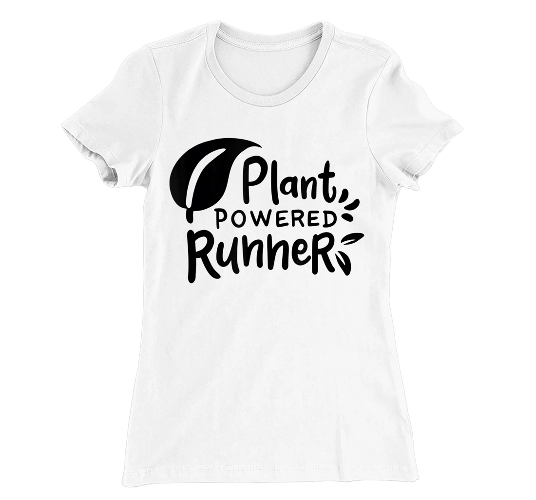 Womens Plant Powered Runner Design for a Vegan T-Shirt, Women T-Shirt