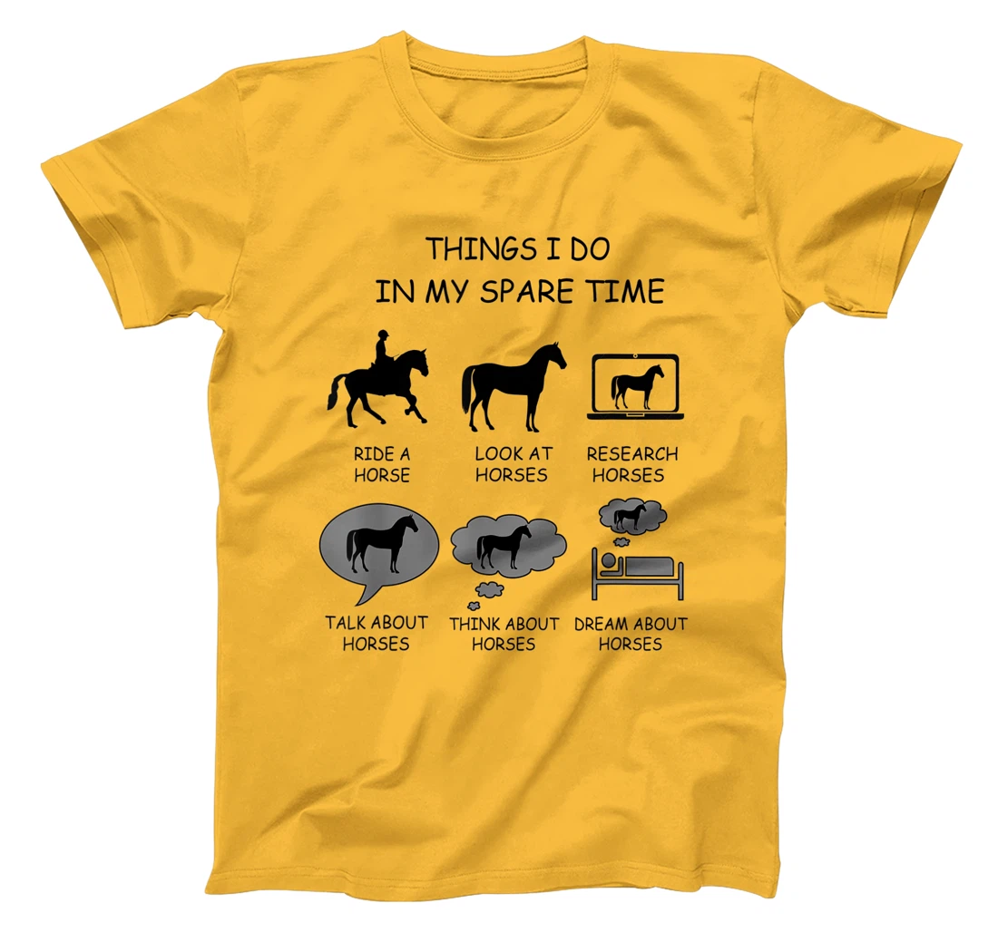Womens Things I Do In My Spare Time, horse riding design graphic T-Shirt, Women T-Shirt