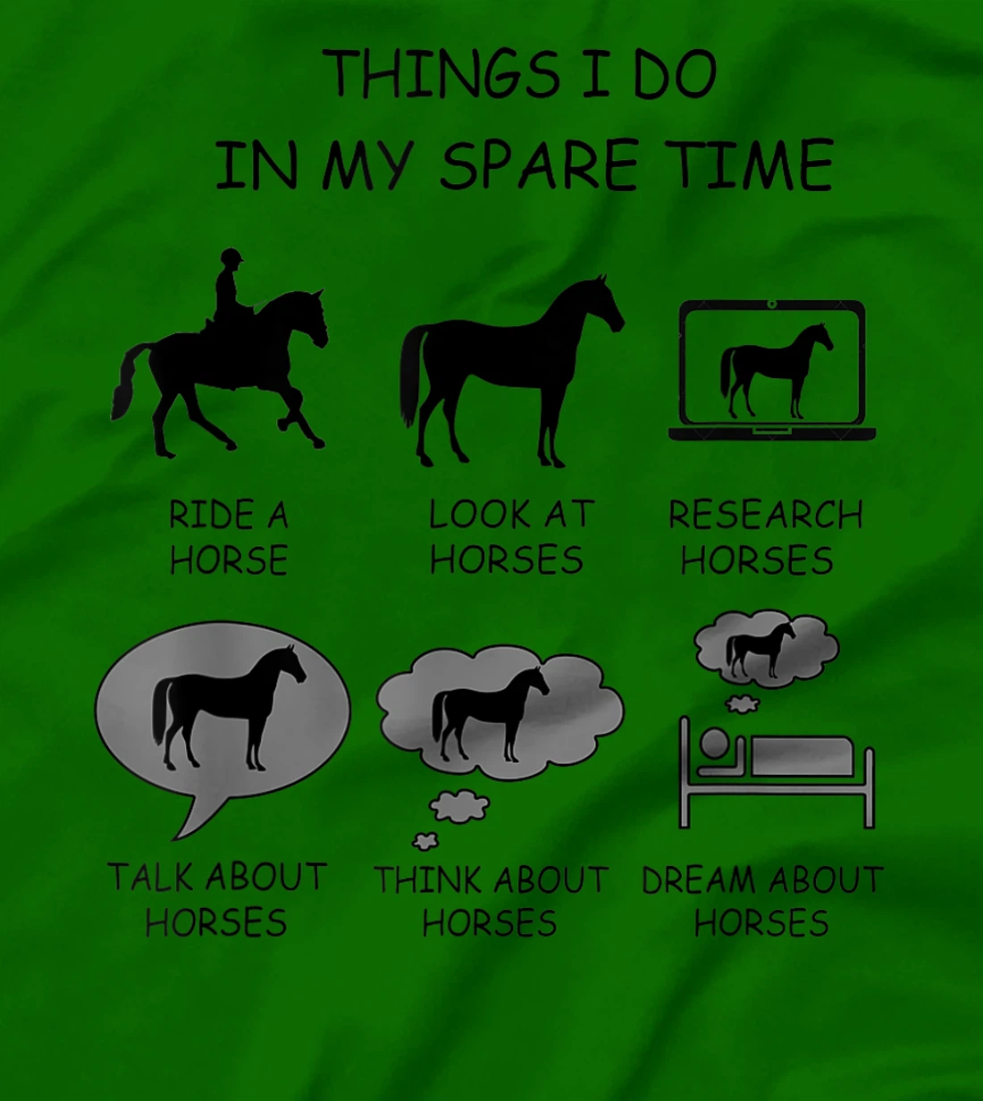 Womens Things I Do In My Spare Time, horse riding design graphic T-Shirt, Women T-Shirt