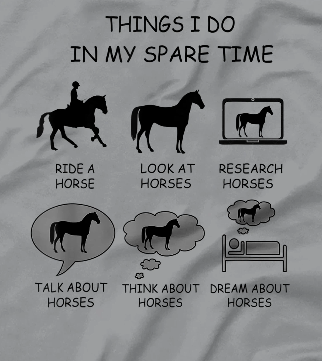 Womens Things I Do In My Spare Time, horse riding design graphic T-Shirt, Women T-Shirt
