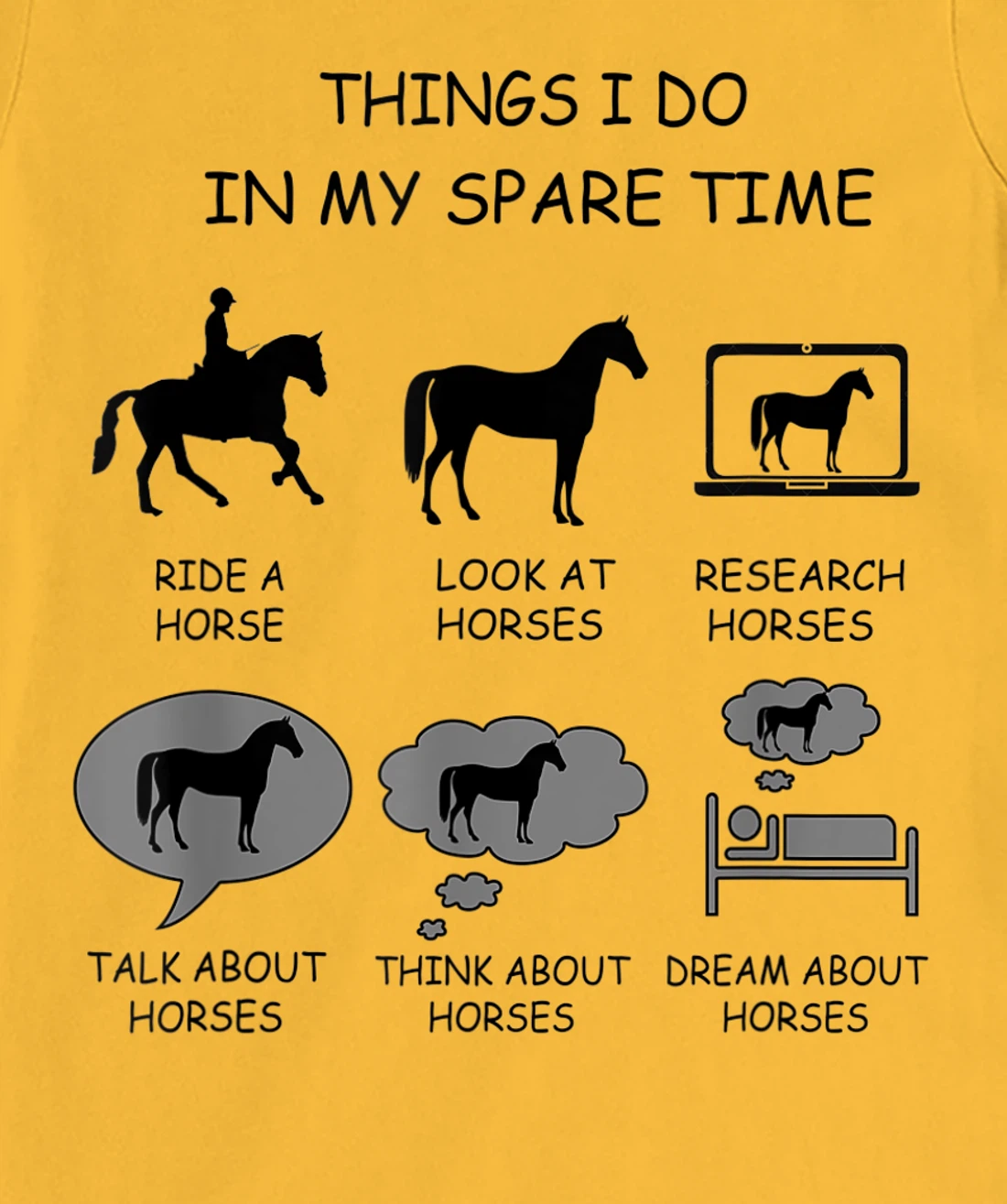 Womens Things I Do In My Spare Time, horse riding design graphic T-Shirt, Women T-Shirt