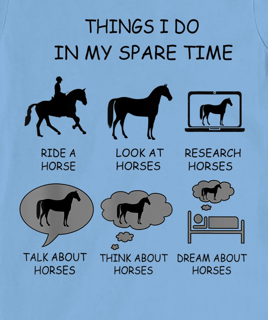 Womens Things I Do In My Spare Time, horse riding design graphic T-Shirt, Women T-Shirt