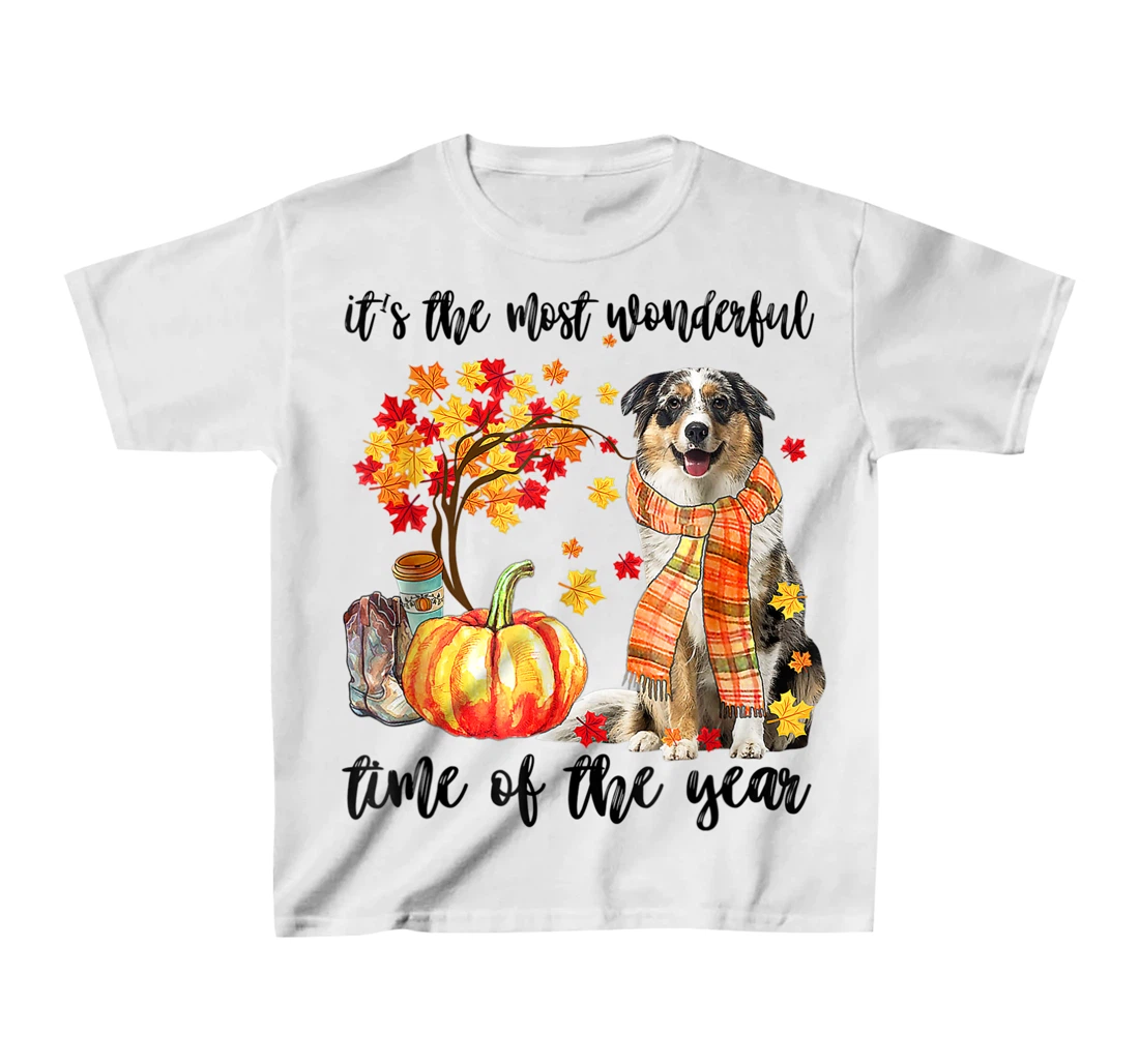 Womens It's The Most Wonderful Time Of The Year Australian Shepherd T-Shirt, Kid T-Shirt and Women T-Shirt