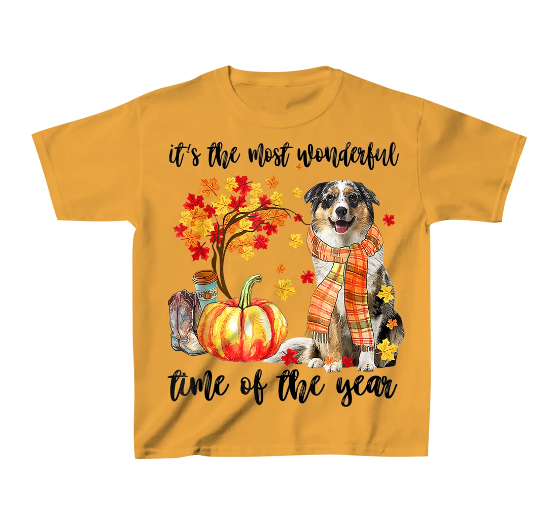 Womens It's The Most Wonderful Time Of The Year Australian Shepherd T-Shirt, Kid T-Shirt and Women T-Shirt