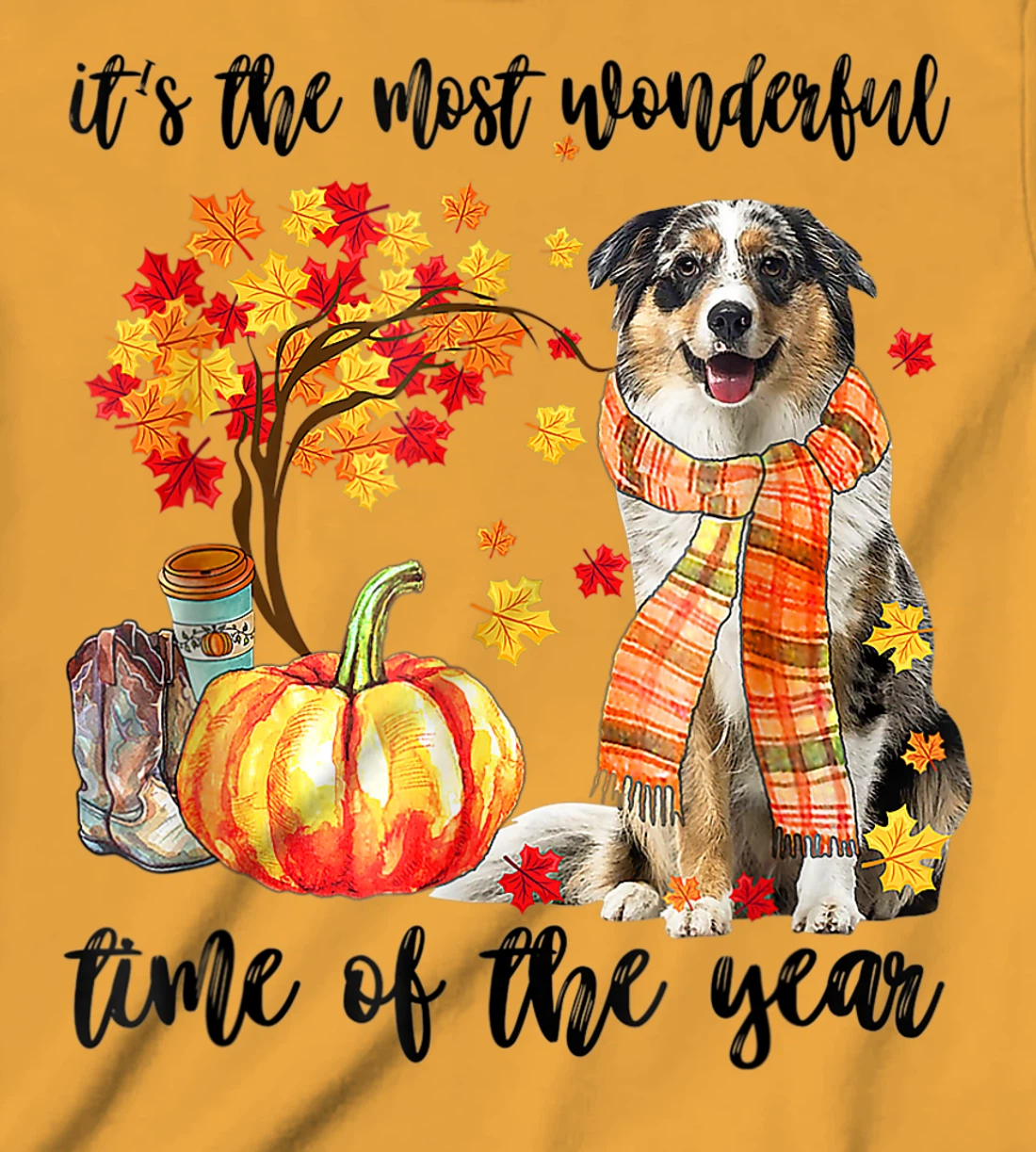 Womens It's The Most Wonderful Time Of The Year Australian Shepherd T-Shirt, Kid T-Shirt and Women T-Shirt