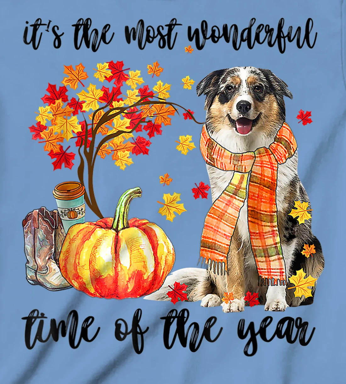 Womens It's The Most Wonderful Time Of The Year Australian Shepherd T-Shirt, Kid T-Shirt and Women T-Shirt