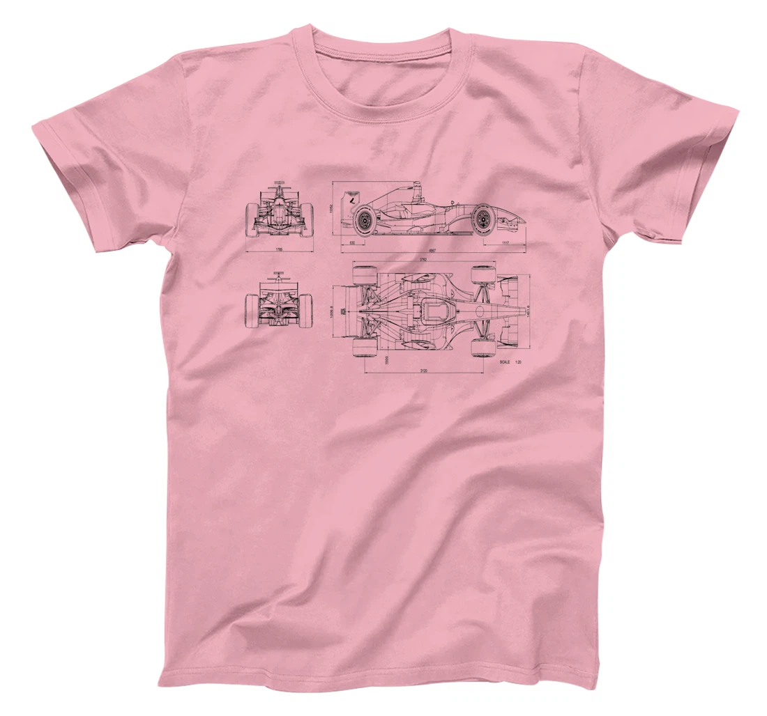 Womens Formula Racing Car draw Mechanical Engineering T-Shirt, Kid T-Shirt and Women T-Shirt