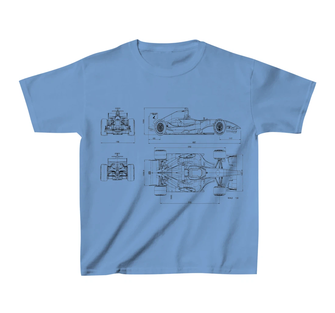 Womens Formula Racing Car draw Mechanical Engineering T-Shirt, Kid T-Shirt and Women T-Shirt