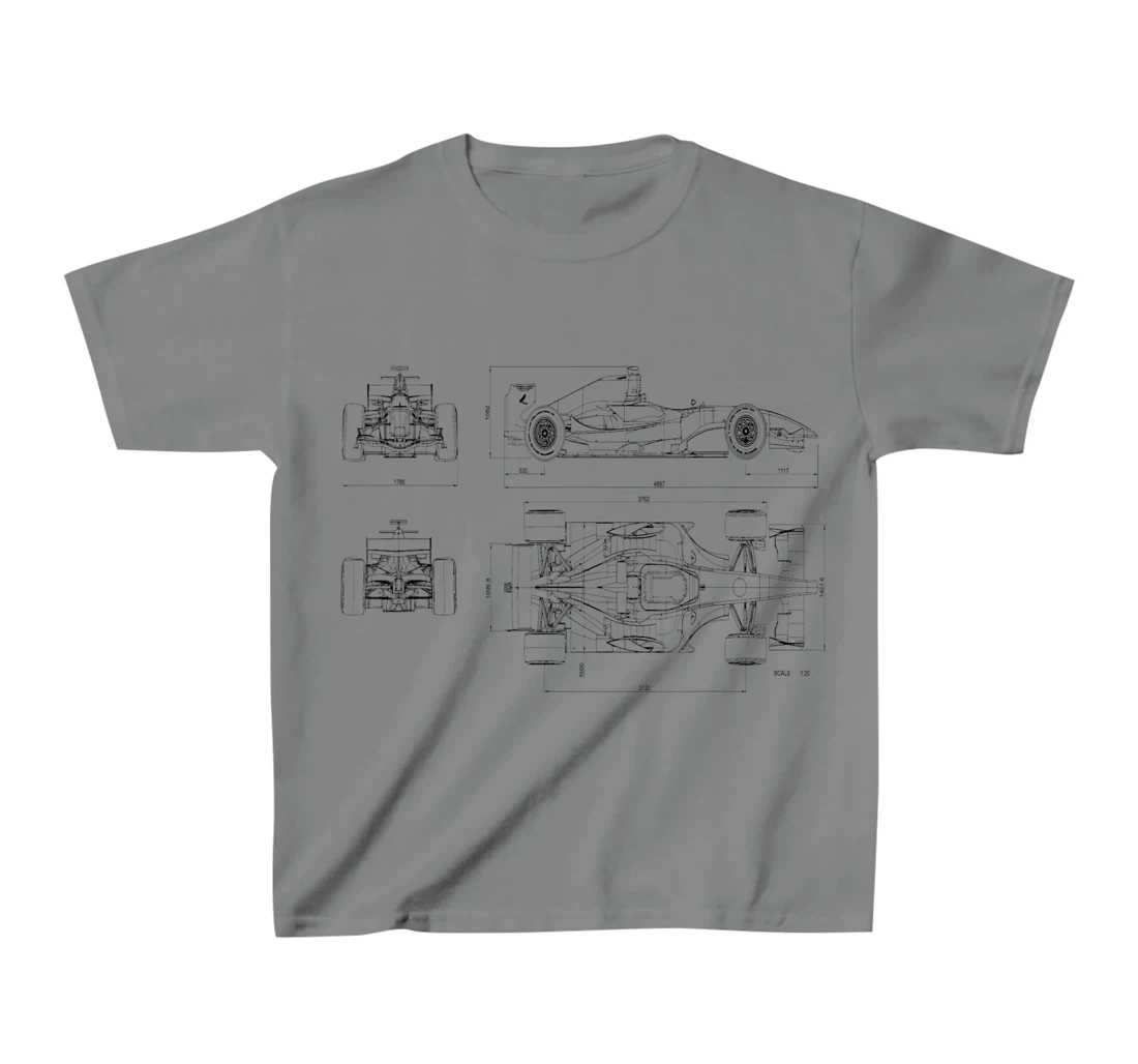 Womens Formula Racing Car draw Mechanical Engineering T-Shirt, Kid T-Shirt and Women T-Shirt