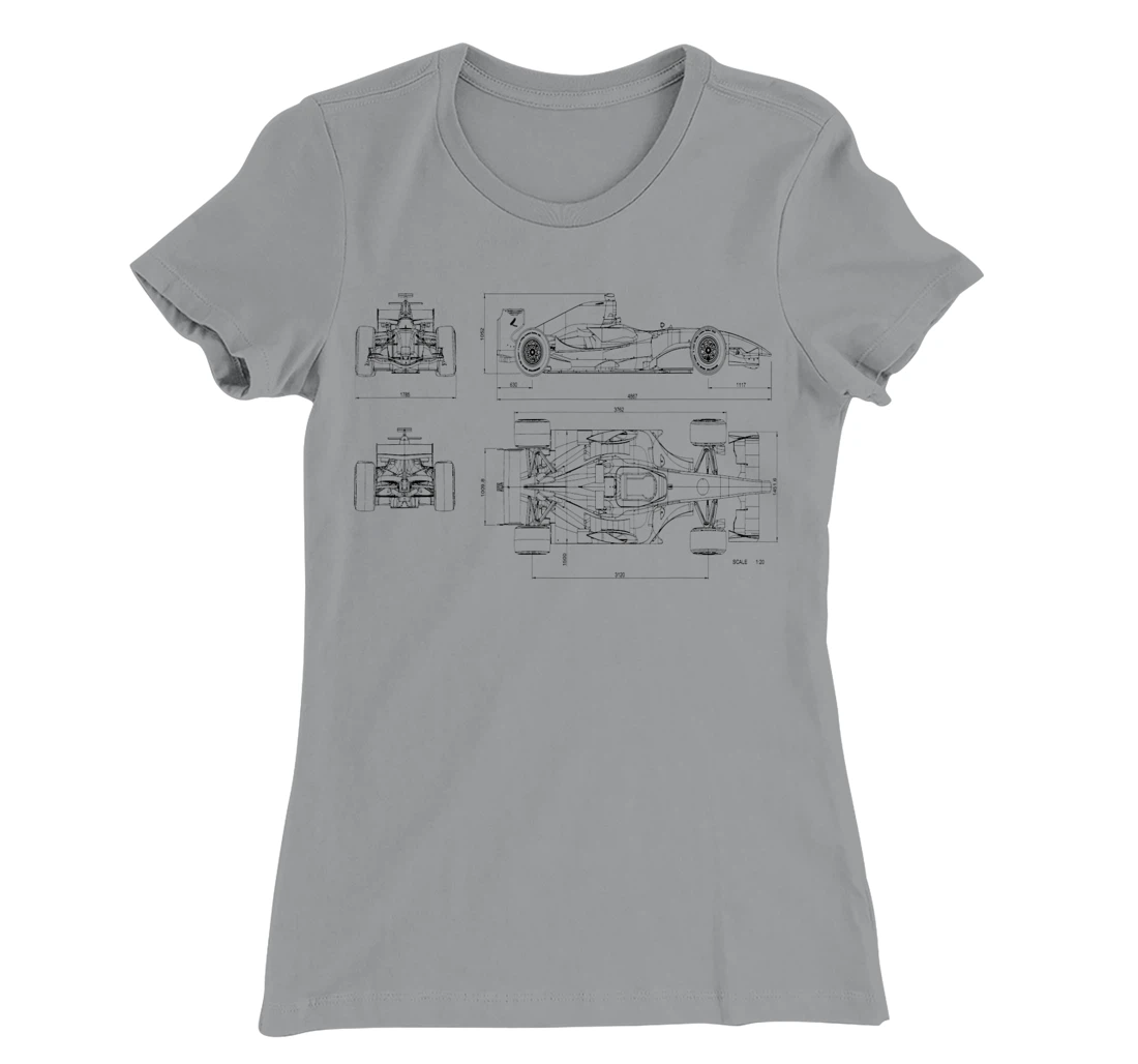 Womens Formula Racing Car draw Mechanical Engineering T-Shirt, Kid T-Shirt and Women T-Shirt