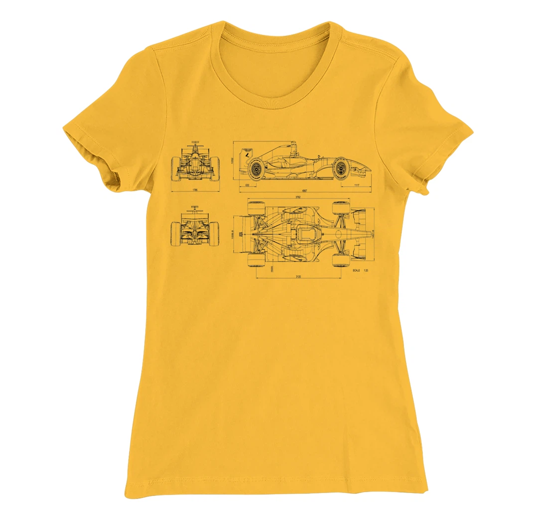 Womens Formula Racing Car draw Mechanical Engineering T-Shirt, Kid T-Shirt and Women T-Shirt