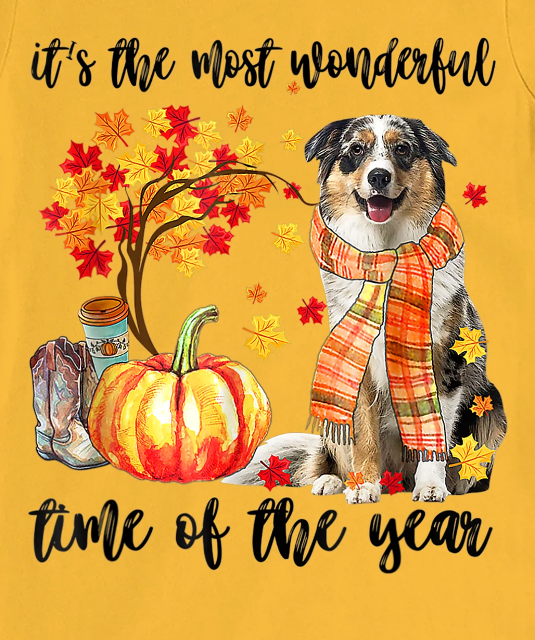 Womens It's The Most Wonderful Time Of The Year Australian Shepherd T-Shirt, Kid T-Shirt and Women T-Shirt