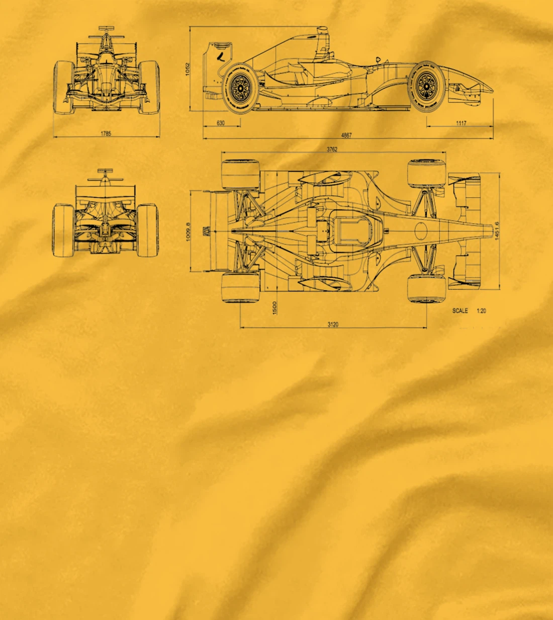 Womens Formula Racing Car draw Mechanical Engineering T-Shirt, Kid T-Shirt and Women T-Shirt