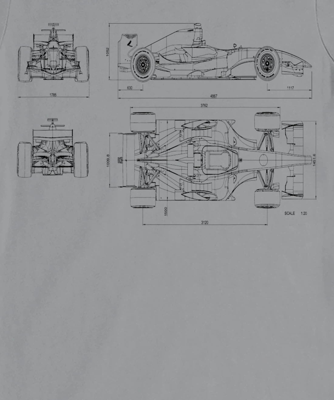 Womens Formula Racing Car draw Mechanical Engineering T-Shirt, Kid T-Shirt and Women T-Shirt