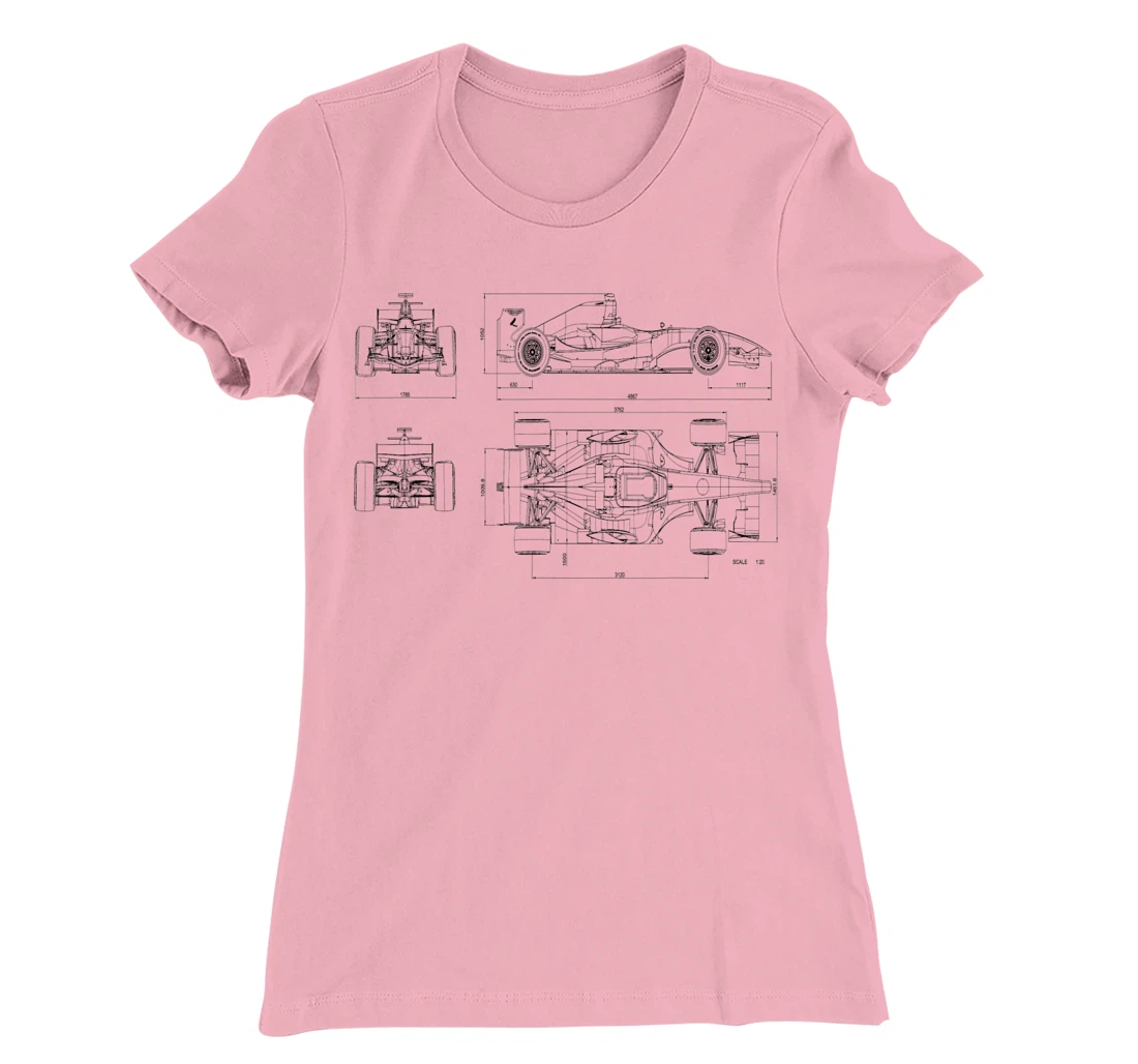 Womens Formula Racing Car draw Mechanical Engineering T-Shirt, Kid T-Shirt and Women T-Shirt