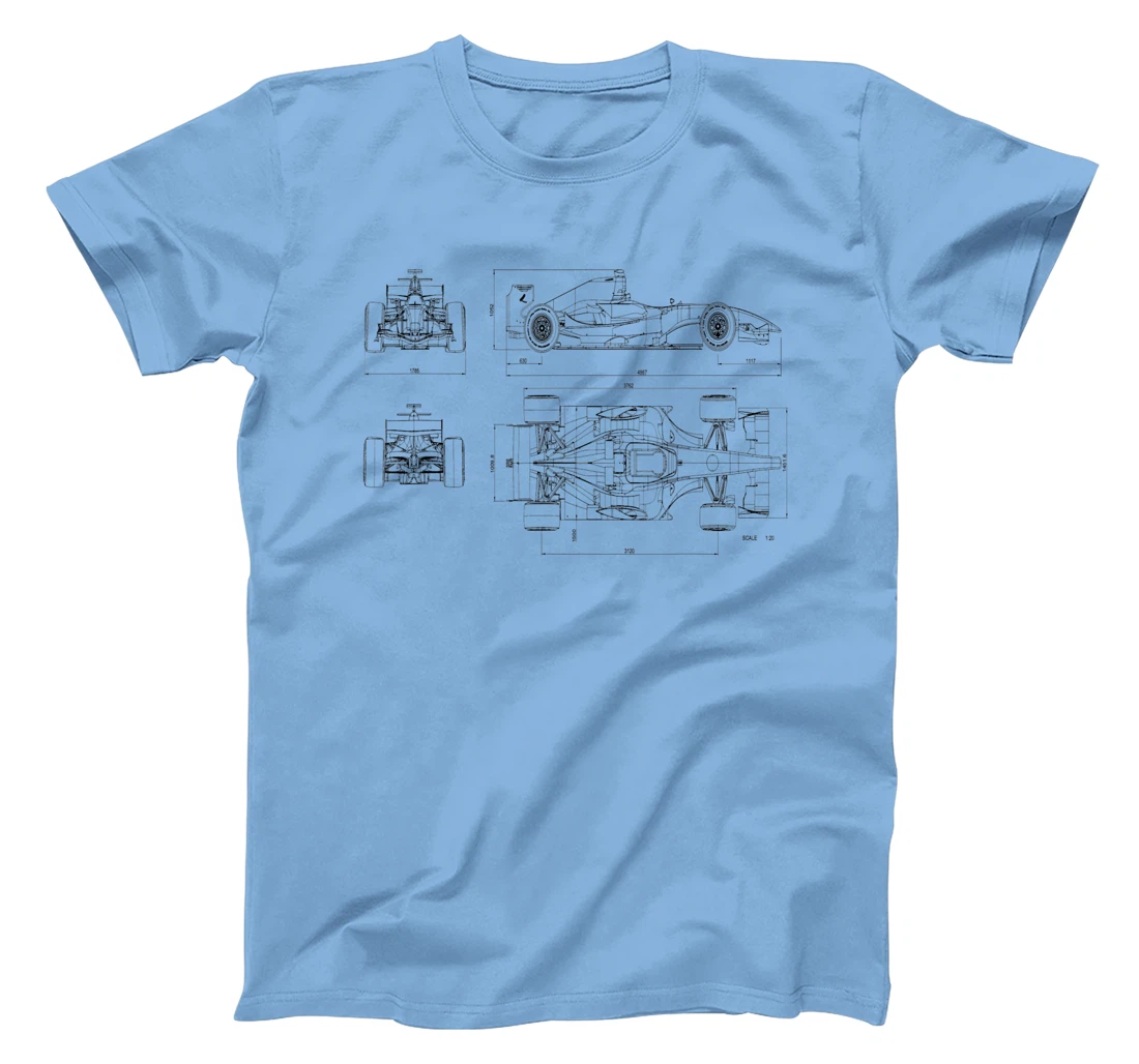 Womens Formula Racing Car draw Mechanical Engineering T-Shirt, Kid T-Shirt and Women T-Shirt