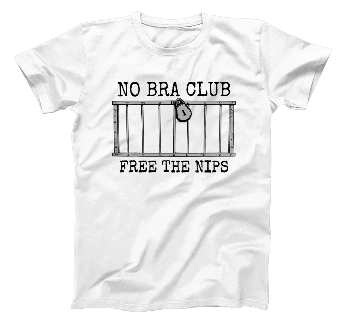 Womens They're Innocent! Free The Nips Jail Bars Funny No Bra Club T-Shirt, Women T-Shirt