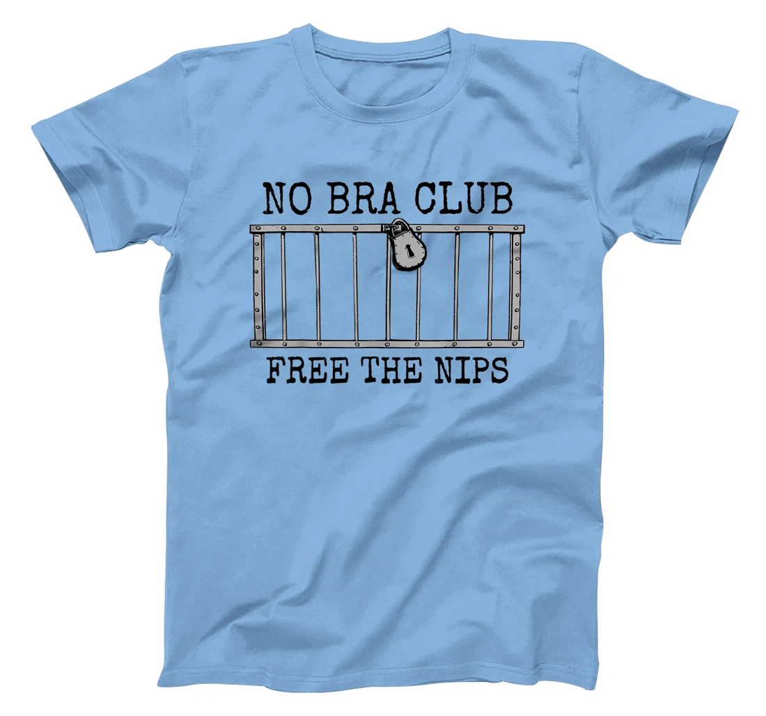 Womens They're Innocent! Free The Nips Jail Bars Funny No Bra Club T-Shirt, Women T-Shirt