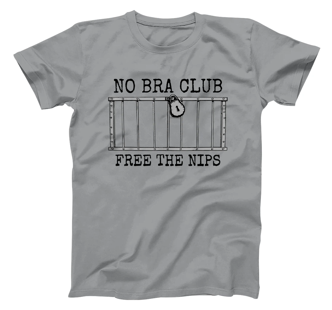 Womens They're Innocent! Free The Nips Jail Bars Funny No Bra Club T-Shirt, Women T-Shirt