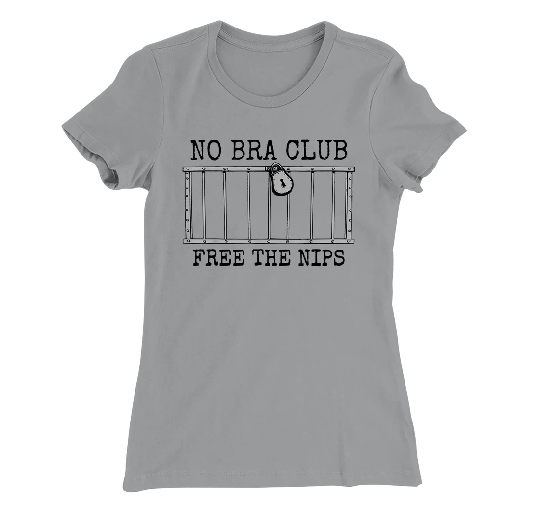 Womens They're Innocent! Free The Nips Jail Bars Funny No Bra Club T-Shirt, Women T-Shirt