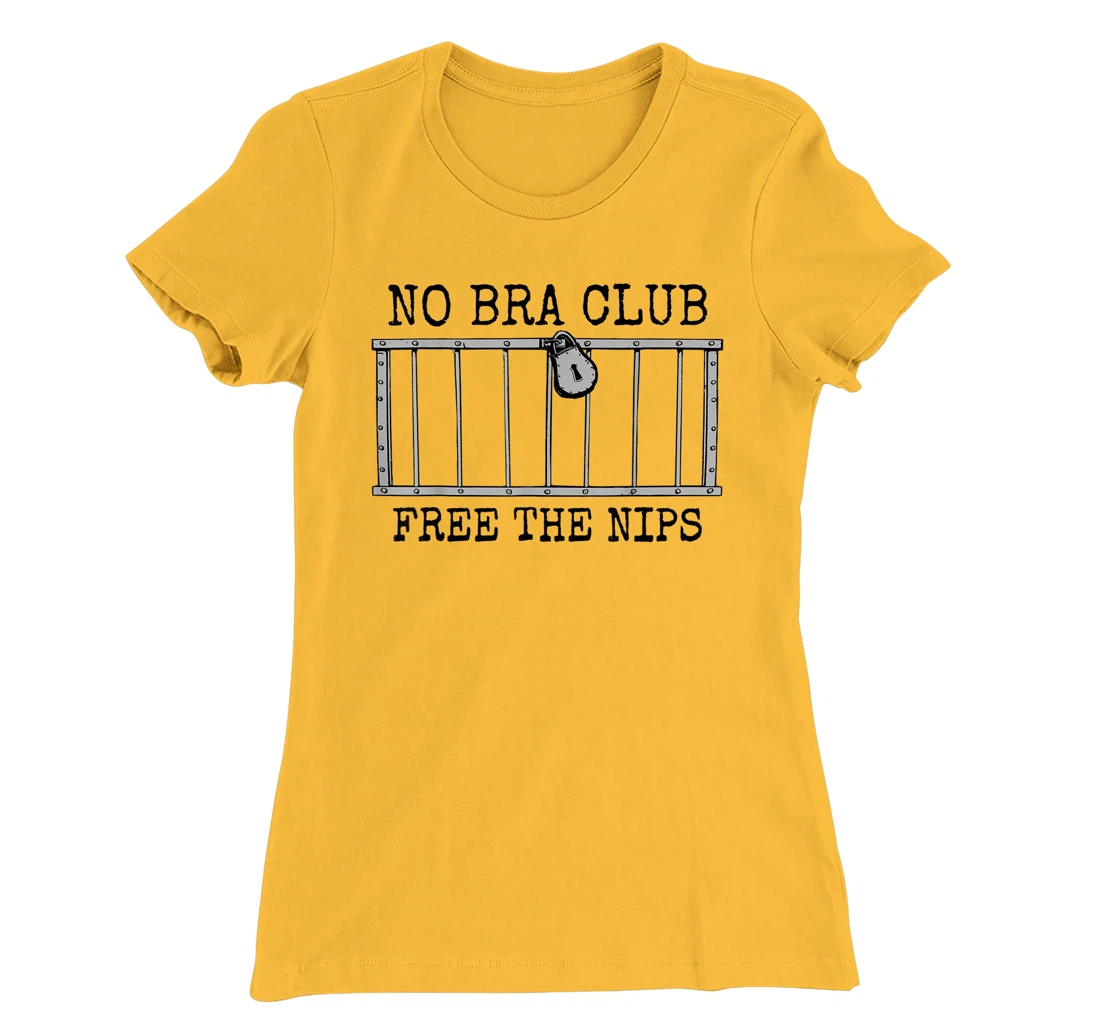 Womens They're Innocent! Free The Nips Jail Bars Funny No Bra Club T-Shirt, Women T-Shirt