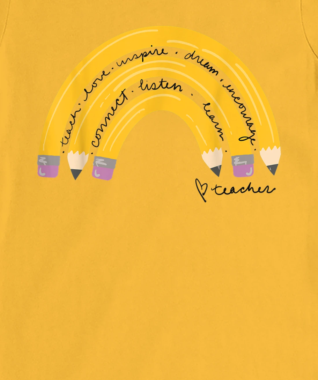 Womens Teacher Pencil Rainbow T-Shirt, Women T-Shirt