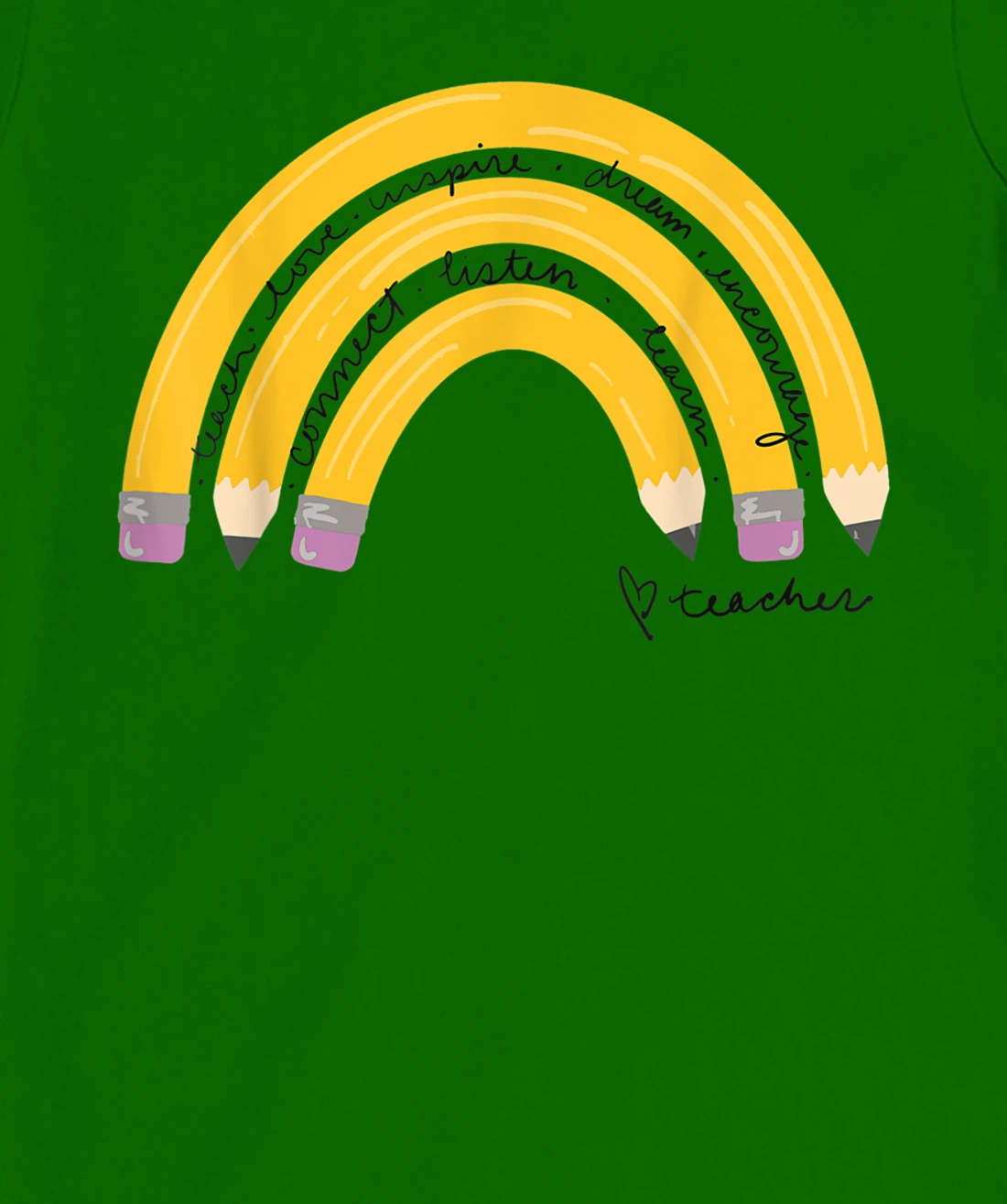 Womens Teacher Pencil Rainbow T-Shirt, Women T-Shirt