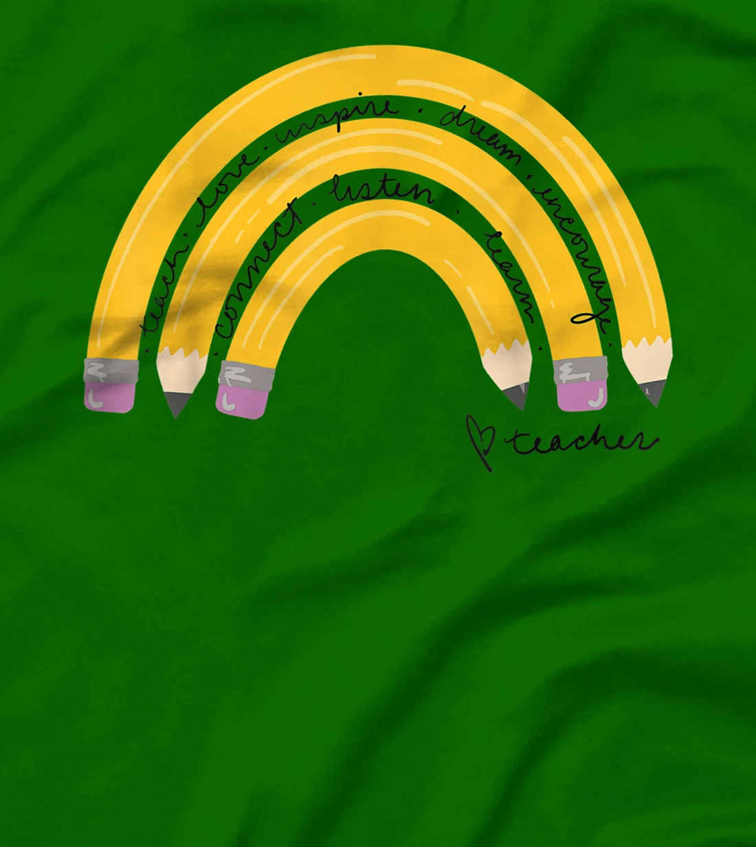 Womens Teacher Pencil Rainbow T-Shirt, Women T-Shirt