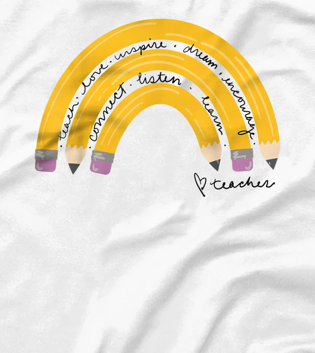 Womens Teacher Pencil Rainbow T-Shirt, Women T-Shirt