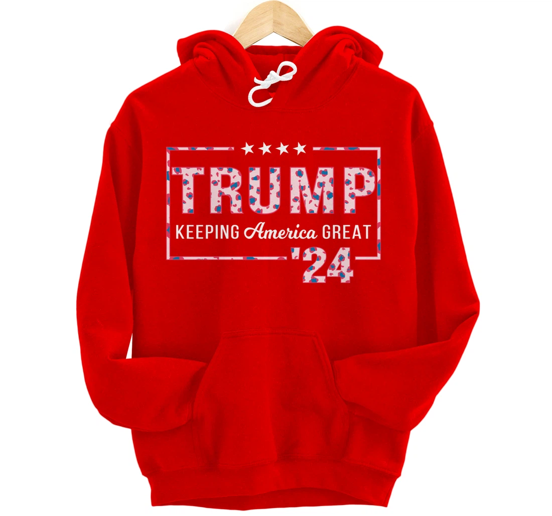 Donald Trump 2024 President Pro Trump Leopard Print Cute Pullover Hoodie